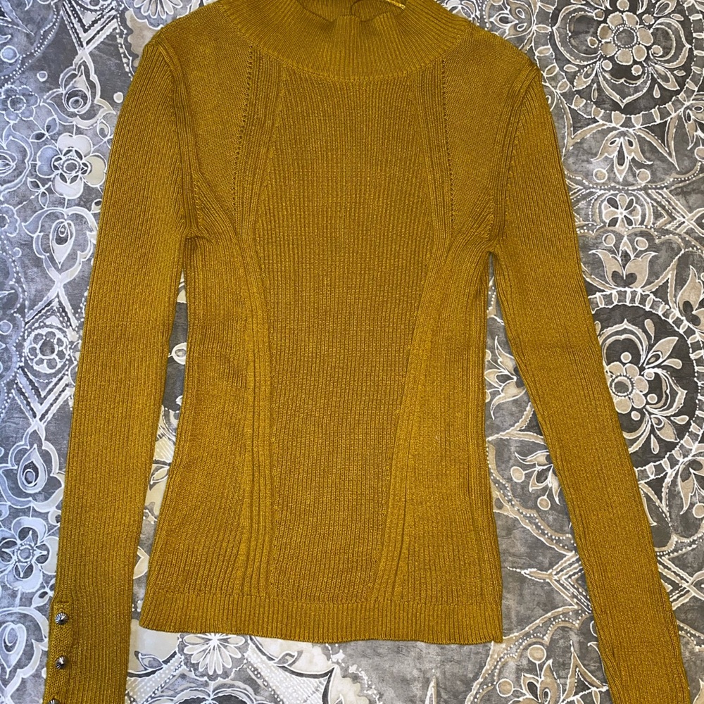 Topshop Petite Mustard Top